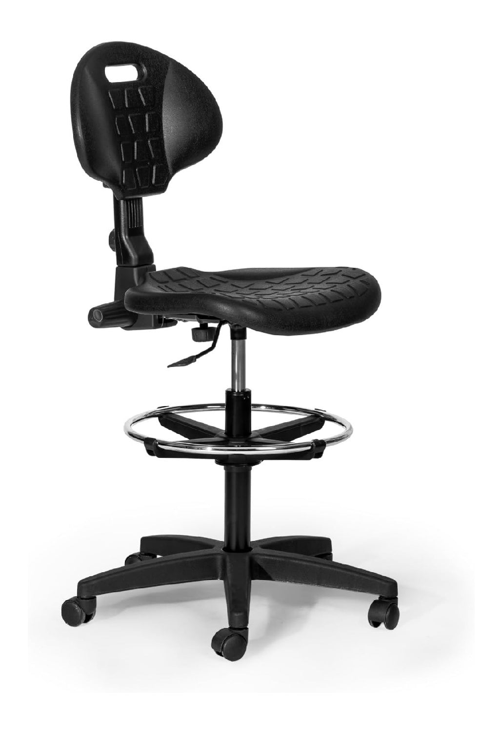hoehenverstellbar Buerohocker in Schwarz fuer Buero und Arbeitszimmer Variante 2