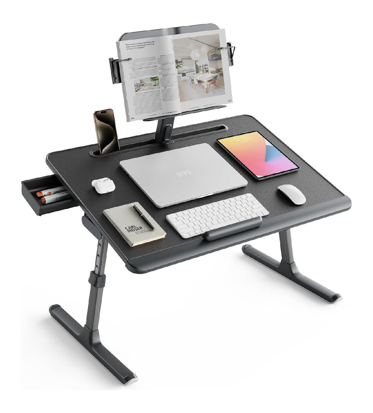 hoehenverstellbar Lapdesk in Schwarz fuer Buero und Arbeitszimmer