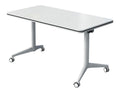 Konferenztisch mit mit Rollen und klappbar in Schwarz / Weiss