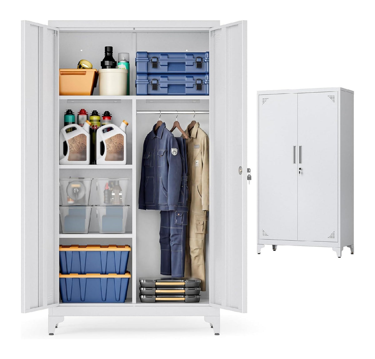 Homeoffice Schrank mit fuer Wandmontage und stabile Ausfuehrung in Schwarz