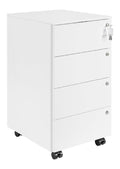 Rollcontainer mit mit Rollen und mit Schubladen in Weiss Variante 2