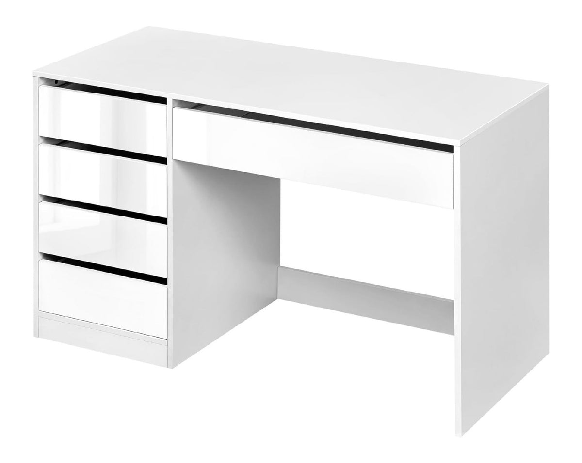 Schreibtisch in Weiss mit mit Schubladen