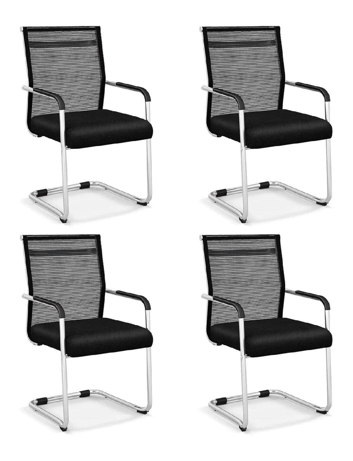Besucherstuhl mit ergonomisch und neigbar in Schwarz