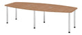 Konferenztisch 280 x 130 cm - mit Chromfuessen in Weiss / Natur mit ergonomisch