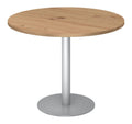 Konferenztisch Platte: rund- 100cm in Silber mit hoehenverstellbar