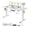 Weisser Schreibtisch mit hoehenverstellbar fuer flexible Arbeitsbereiche Variante 2