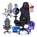 Gamingstuhl mit ergonomisch und mit Rollen in Schwarz