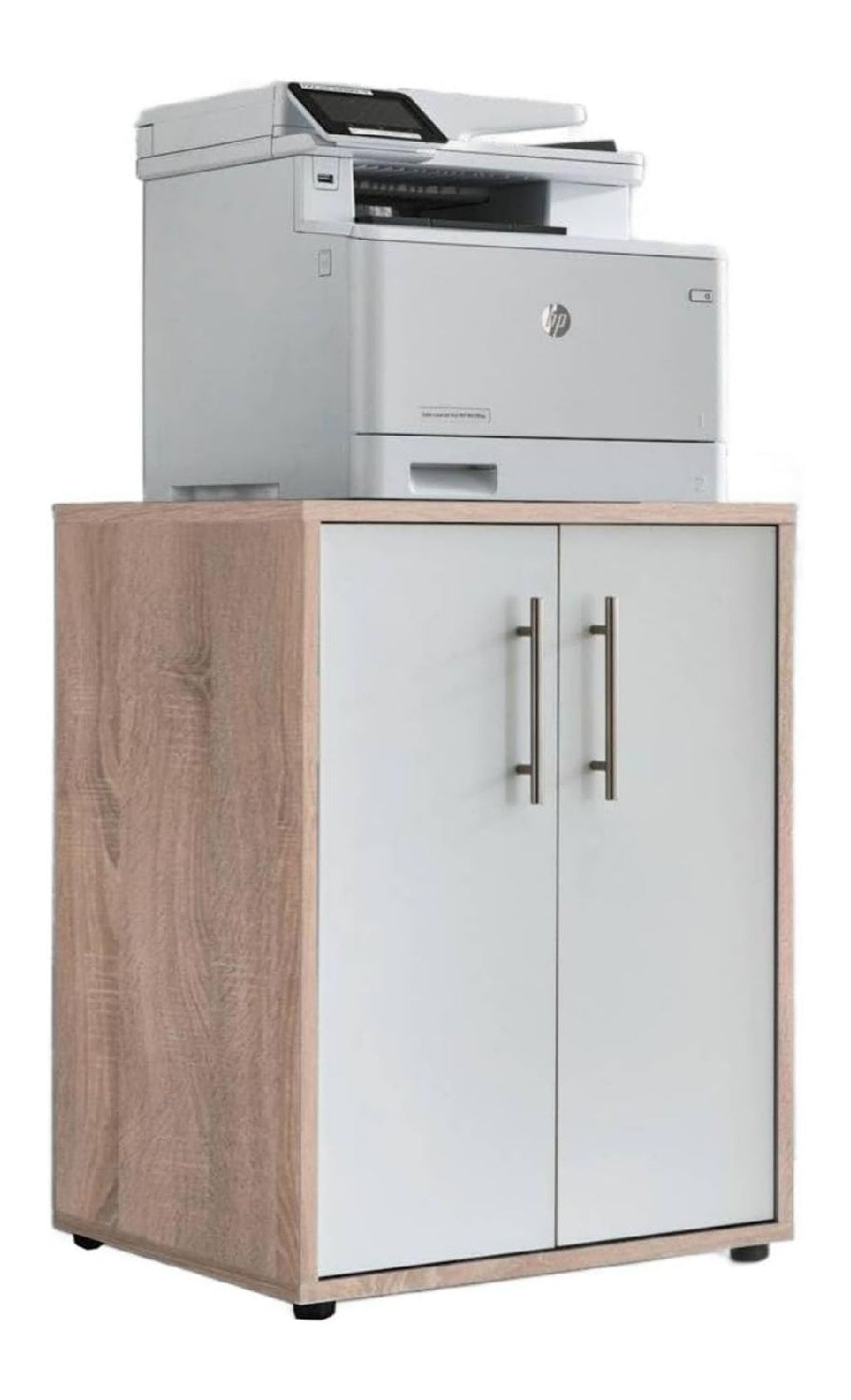 mit Schubladen Druckerstaender in Sonoma Eiche / Weiss fuer Buero und Arbeitszimmer
