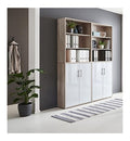 Bueromoebel Set fuer den Arbeitsplatz, abschliessbar, Farbe Sonoma Eiche / Weiss Variante 2