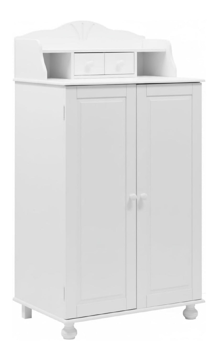 mit Schubladen Computerschrank in Dunkelbraun / Weiss fuer Buero und Arbeitszimmer
