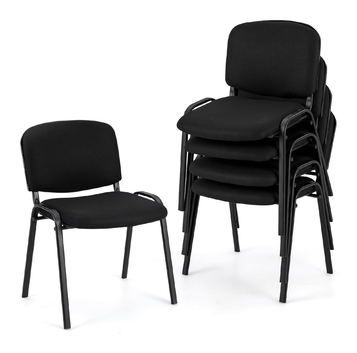 Besucherstuhl kompakte Bauform in Schwarz mit ergonomisch Variante 2