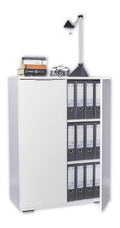 Aktenschrank mit mit Schubladen und fuer Wandmontage in Weiss