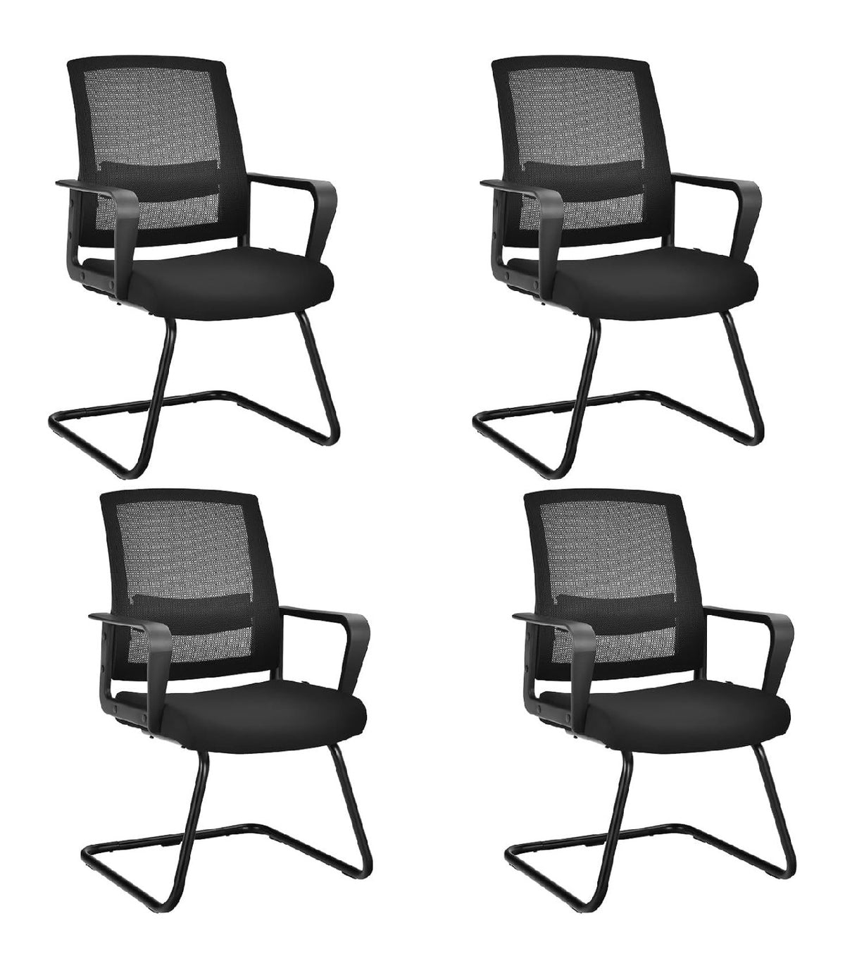 Besucherstuhl mit ergonomisch und mit Armlehnen in Schwarz