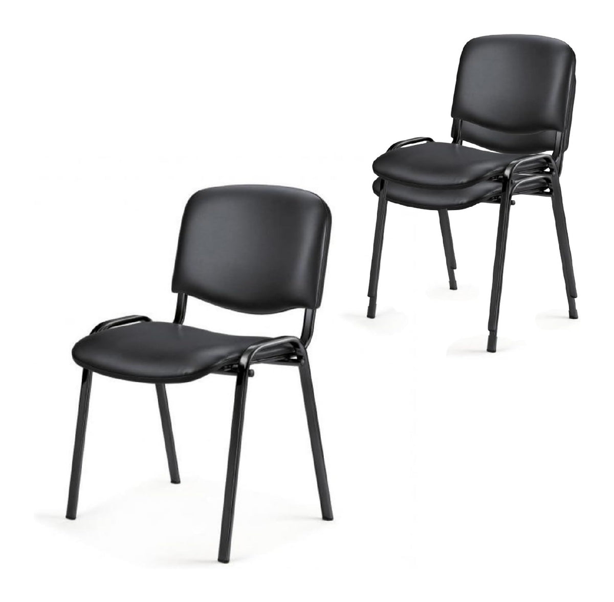 ergonomisch Besucherstuhl in Schwarz fuer Buero und Arbeitszimmer Variante 2