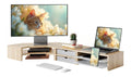 ergonomisch Monitorstaender in Eiche fuer Buero und Arbeitszimmer