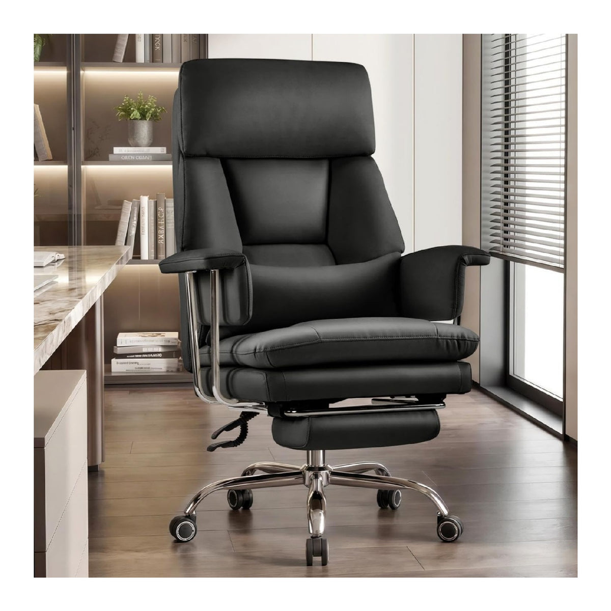 Chefsessel mit hoehenverstellbar und ergonomisch in Schwarz