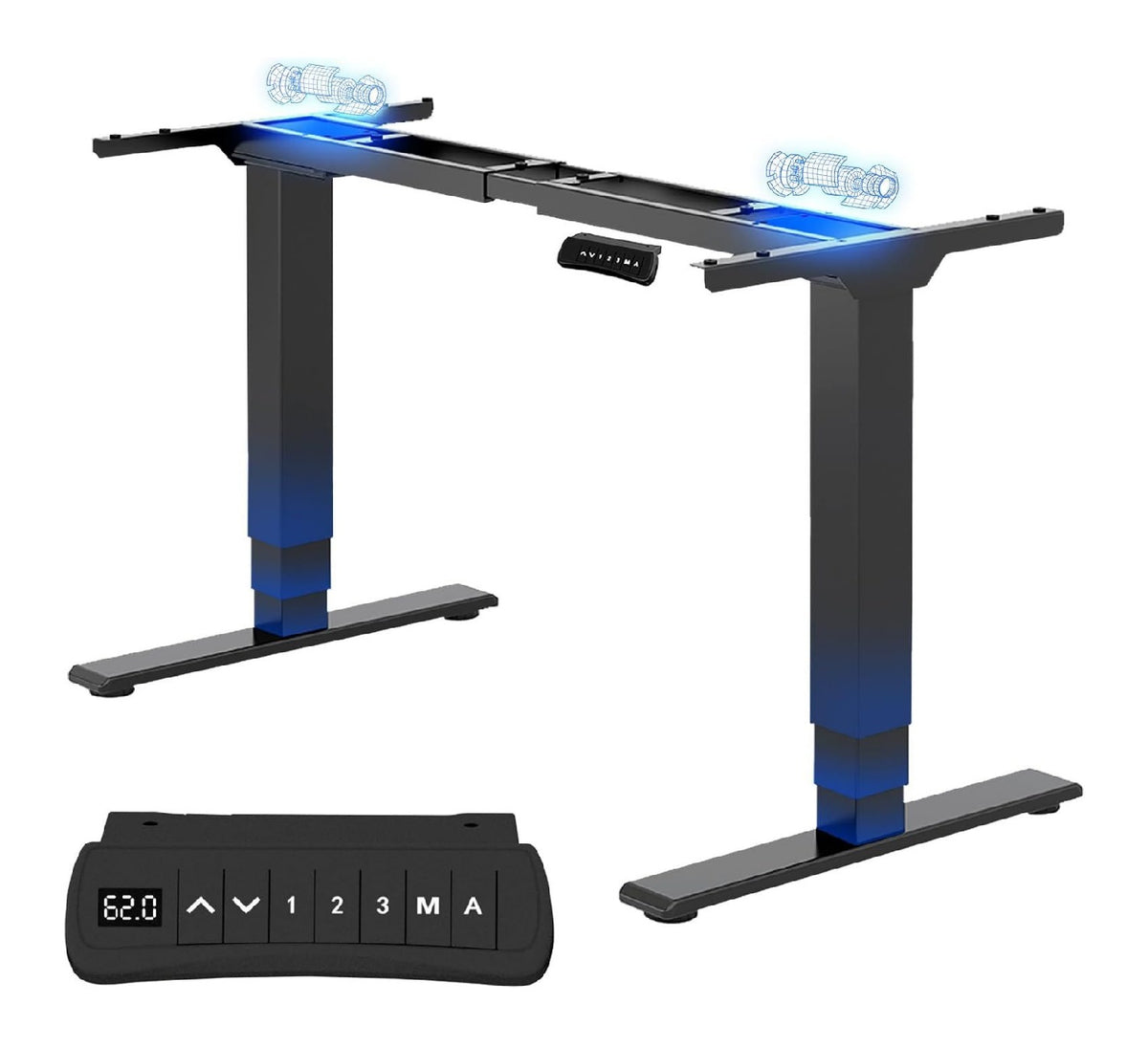 Schreibtisch in Schwarz mit hoehenverstellbar Variante 2