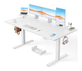 Schreibtisch mit hoehenverstellbar und mit Kabelmanagement in Weiss
