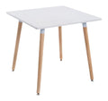 Tisch und Stuhl Set fuer den Arbeitsplatz, funktionales Design, Farbe Weiss / Natur