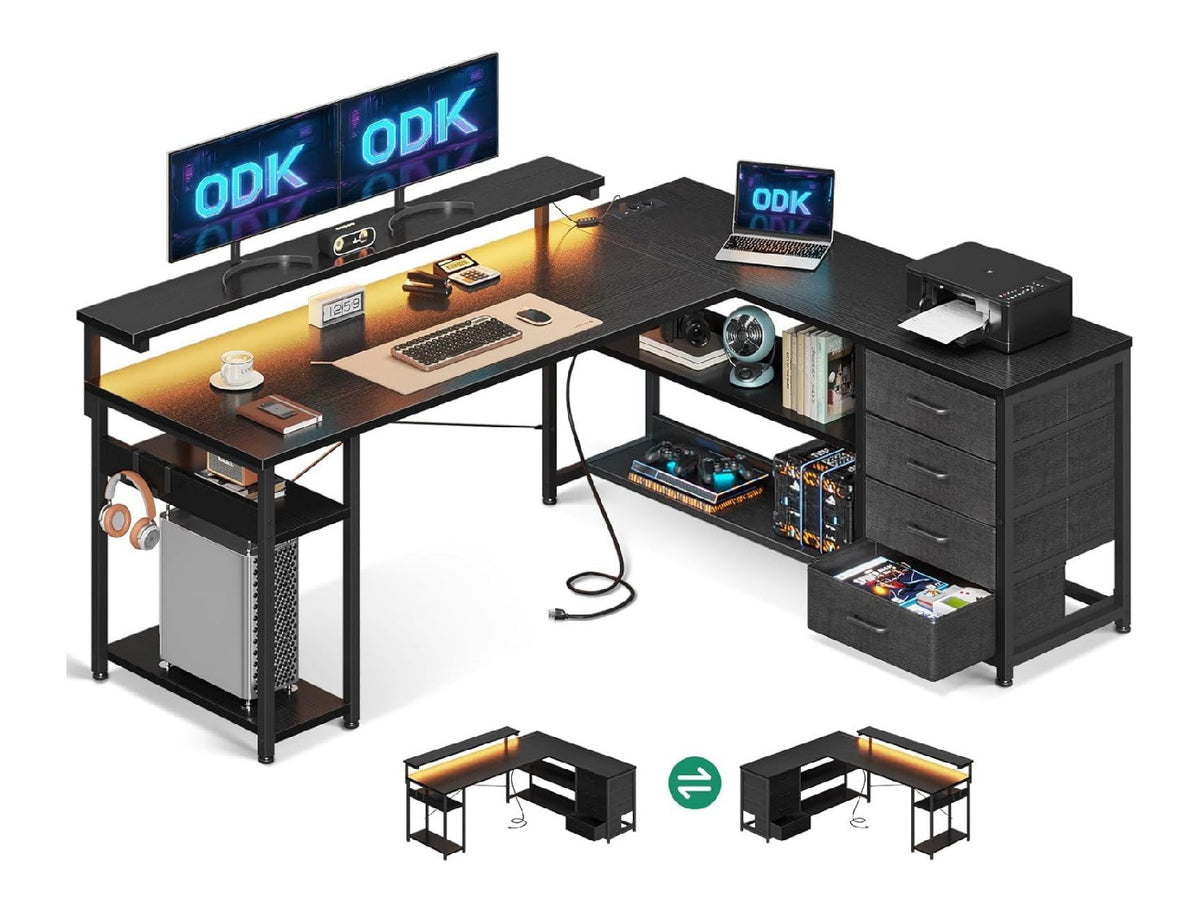 hoehenverstellbar Schreibtisch in Schwarz fuer Buero und Arbeitszimmer Variante 3