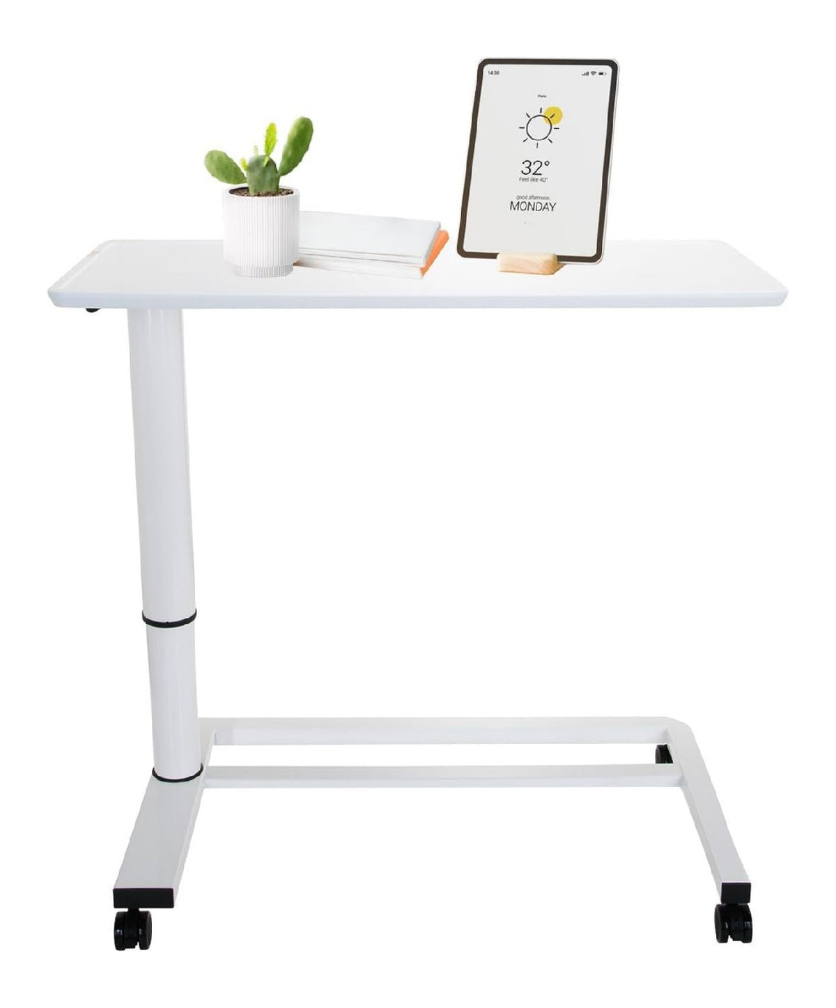 hoehenverstellbar Arbeitstisch in Weiss fuer Buero und Arbeitszimmer Variante 2