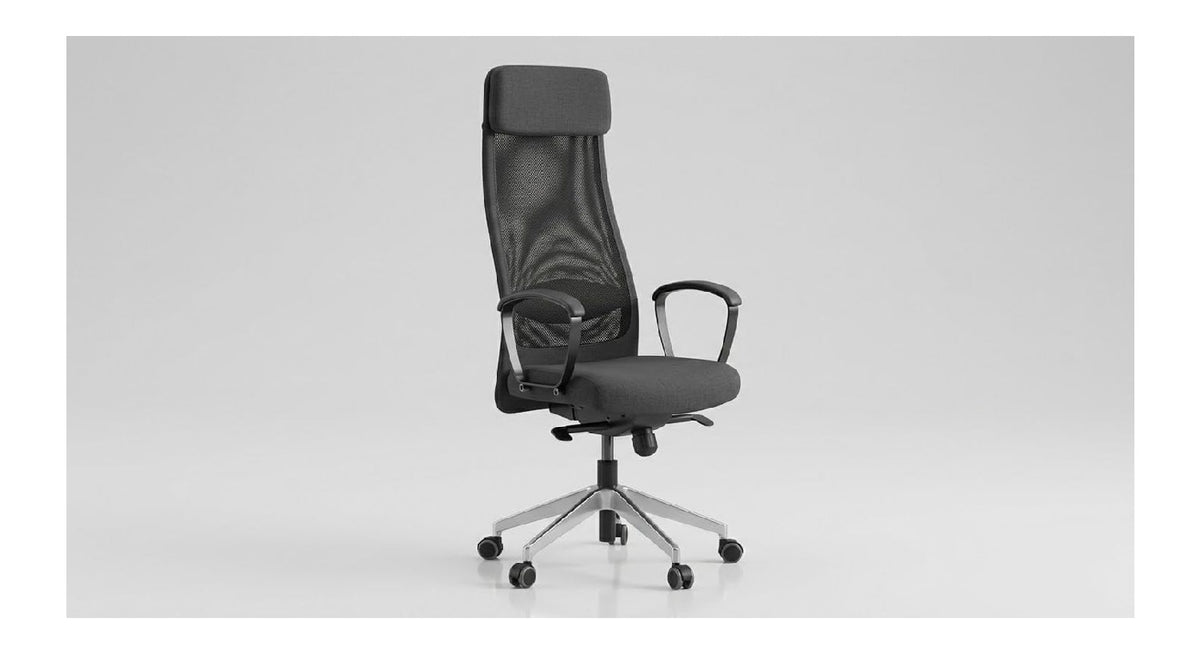 Dunkelgrauer Chefsessel mit hoehenverstellbar fuer flexible Arbeitsbereiche