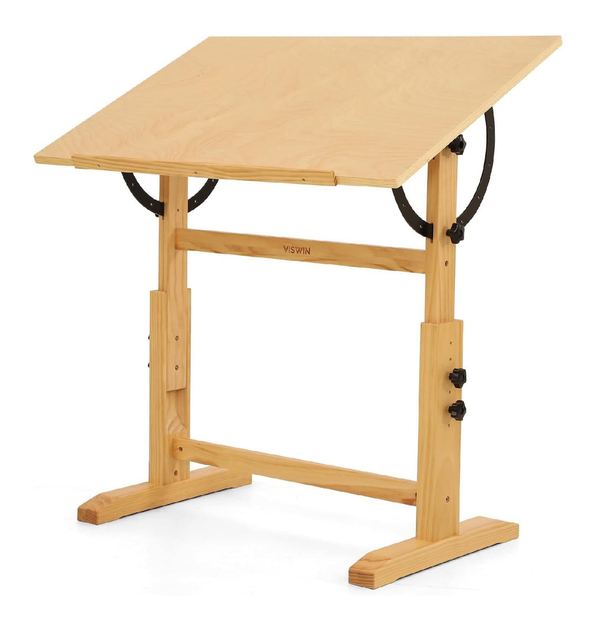 Zeichentisch fuer den Arbeitsplatz, neigbar, Farbe Weiss / Natur Variante 2
