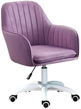 Ergonomischer Samt Burodrehstuhl mit hohenverstellbarer Sitzflache fur Homeoffice und Buro in Lila