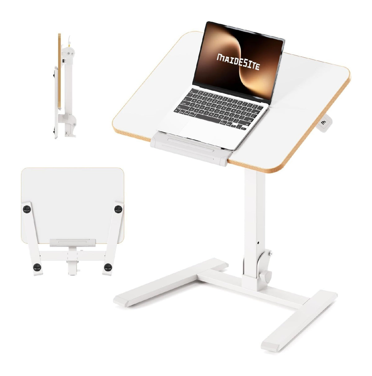 Weisser Computertisch mit hoehenverstellbar fuer flexible Arbeitsbereiche