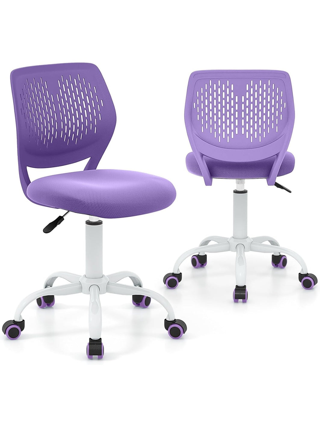 Kinder Schreibtischstuhl aus Metall mit ergonomischem Design in Violett
