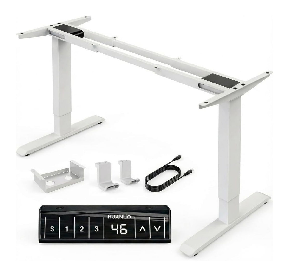 Schreibtischaufsatz mit hoehenverstellbar und ergonomisch in Weiss