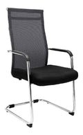 Schwarz / Chromer Besucherstuhl mit ergonomisch fuer flexible Arbeitsbereiche