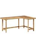 L-formiger Schreibtisch aus massivem Mangoholz 165 x 110 x 75 cm mit grosszugiger Arbeitsflache und naturlicher Holzmaserung