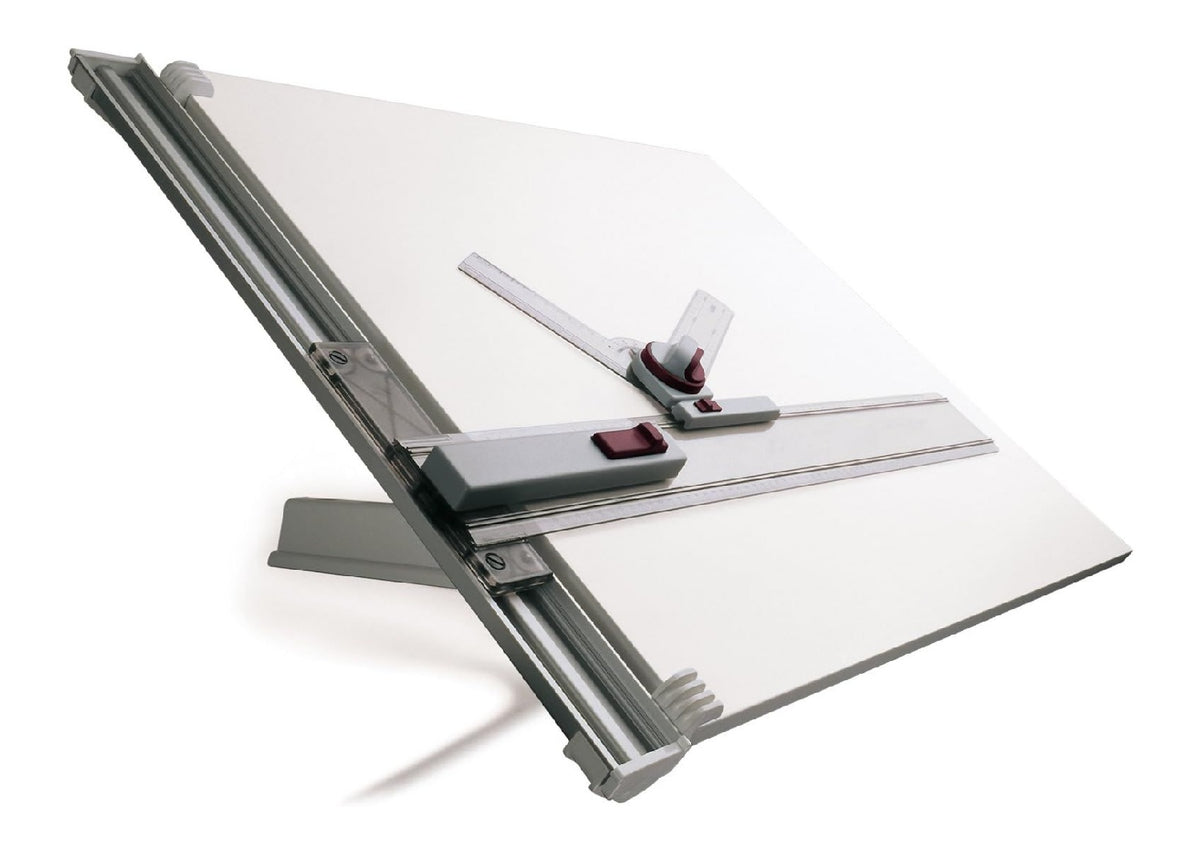 Zeichentisch A2 in Weiss / Natur mit funktionales Design