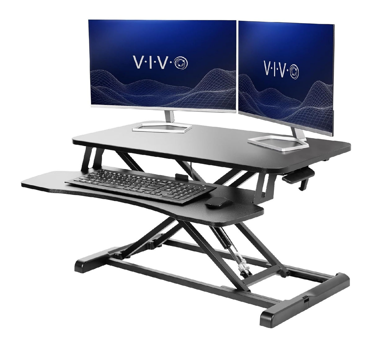 Computertisch 81 cm in Schwarz mit hoehenverstellbar