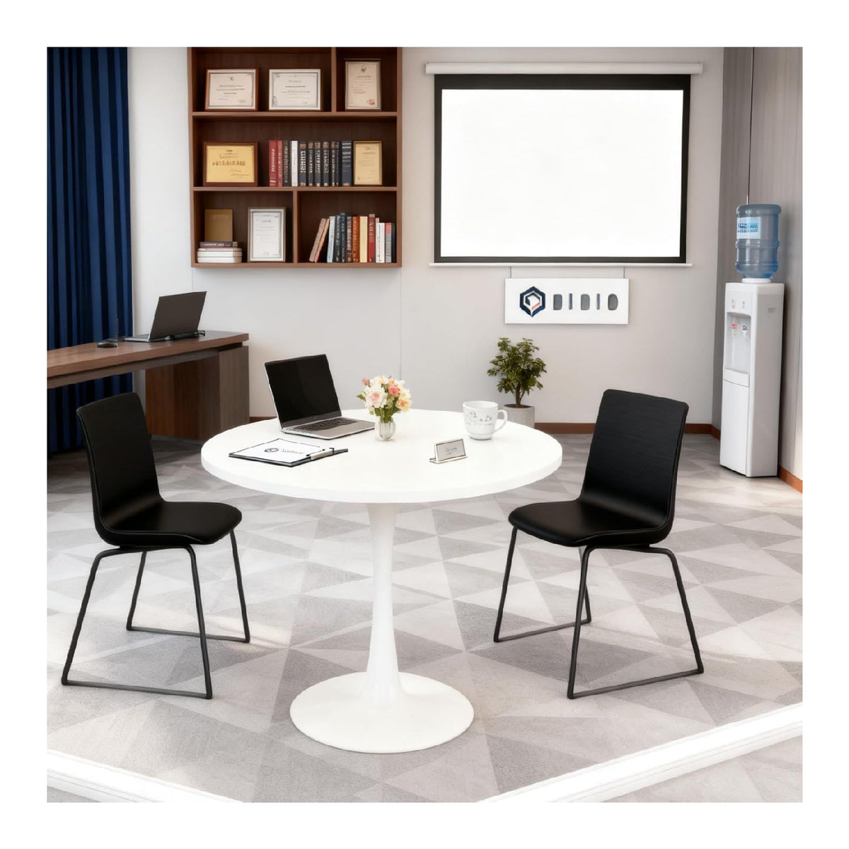 Konferenztisch mit fuer Wandmontage und stabile Ausfuehrung in Weiss