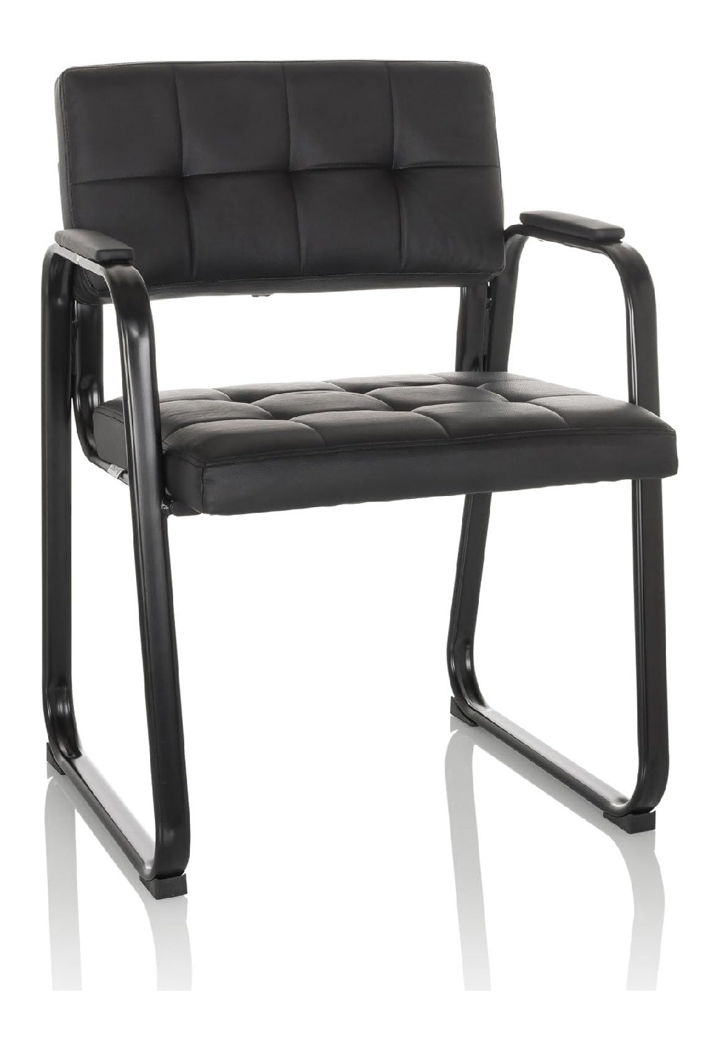 Besucherstuhl in Schwarz mit ergonomisch
