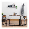 Tisch und Stuhl Set fuer den Arbeitsplatz, funktionales Design, Farbe Schwarz / Braun