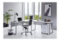 Hellgrau / Weisser Bueromoebel Set mit abschliessbar fuer flexible Arbeitsbereiche