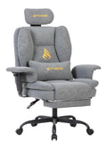Grauer Gamingstuhl mit hoehenverstellbar fuer flexible Arbeitsbereiche