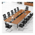 Konferenztisch 450*140*75CM in Weiss / Natur mit fuer Wandmontage