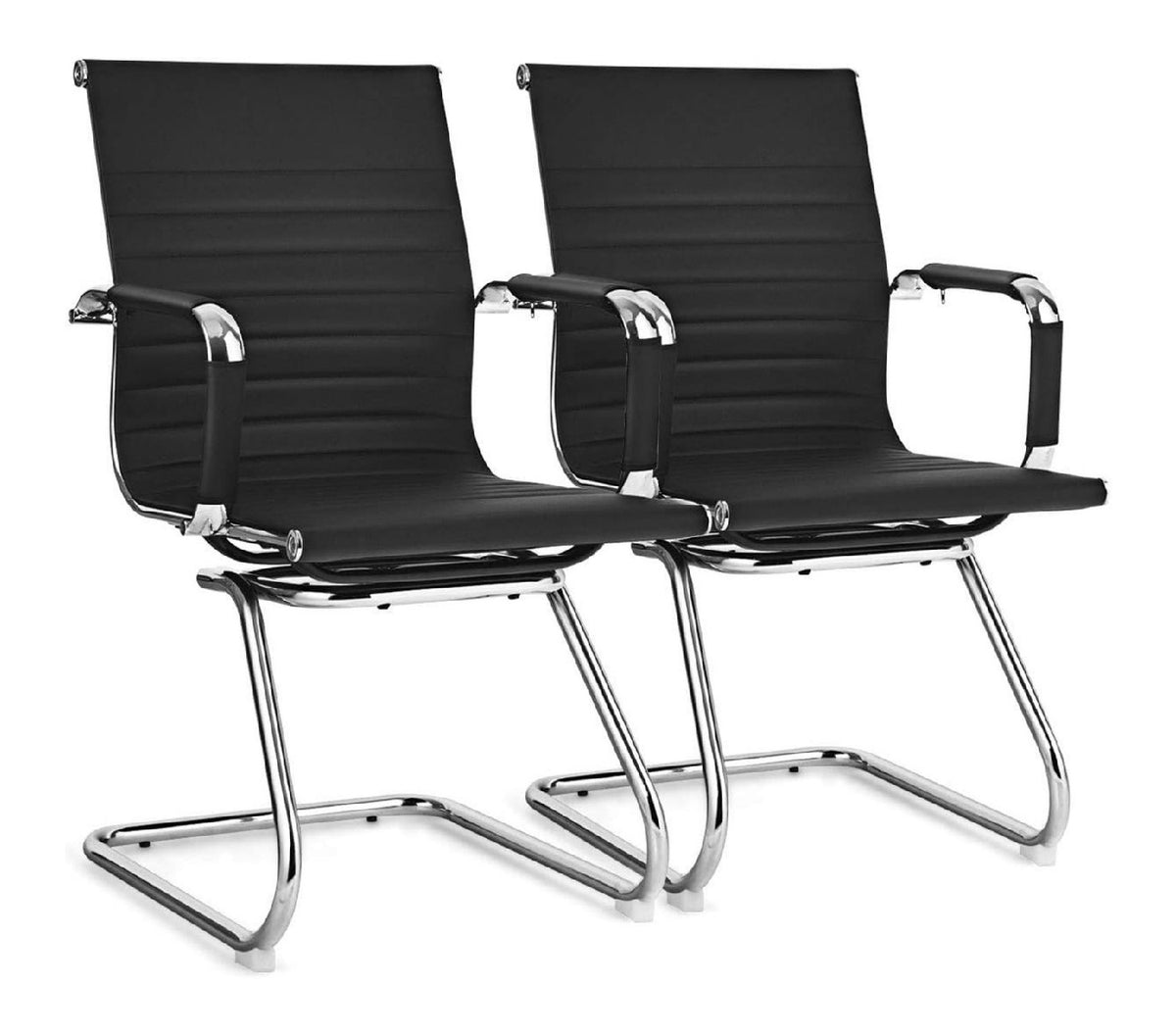 ergonomisch Besucherstuhl in Schwarz fuer Buero und Arbeitszimmer