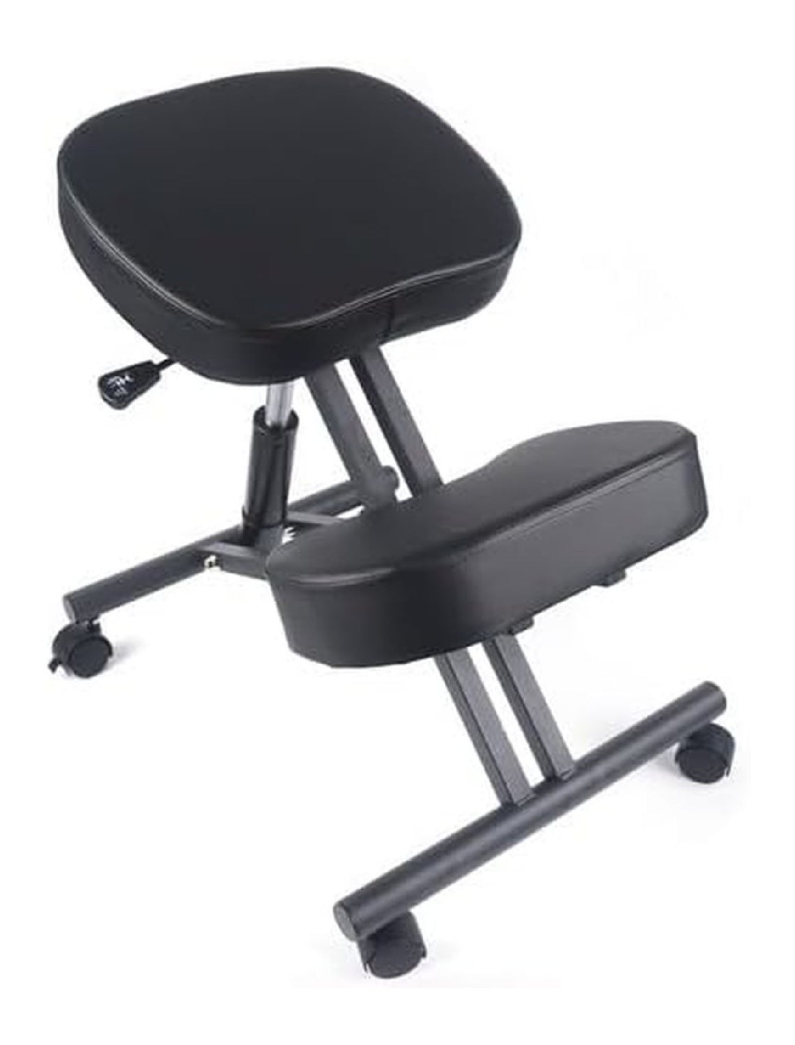 Schwarzer Kniestuhl mit hoehenverstellbar fuer flexible Arbeitsbereiche Variante 2