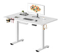 Schreibtisch mit hoehenverstellbar und ergonomisch in Weiss Variante 2