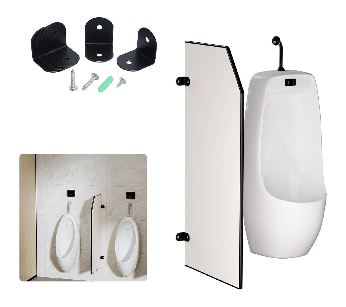 Schwarzer Schreibtisch Trennwand mit fuer Wandmontage fuer flexible Arbeitsbereiche
