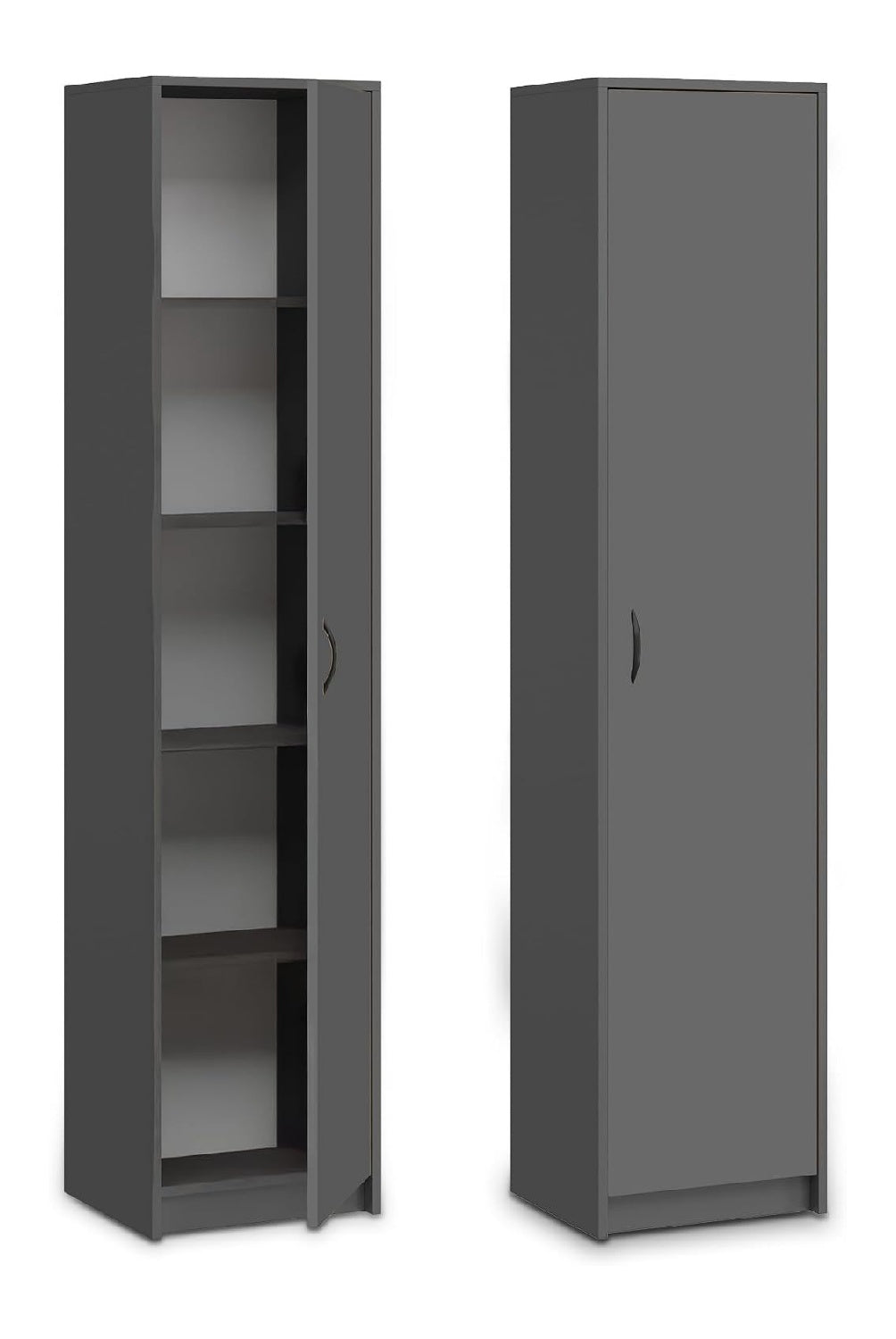 Anthraziter Buecherregal mit hoehenverstellbar fuer flexible Arbeitsbereiche