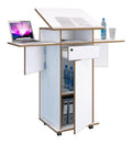 Weisser Stehpult mit hoehenverstellbar fuer flexible Arbeitsbereiche