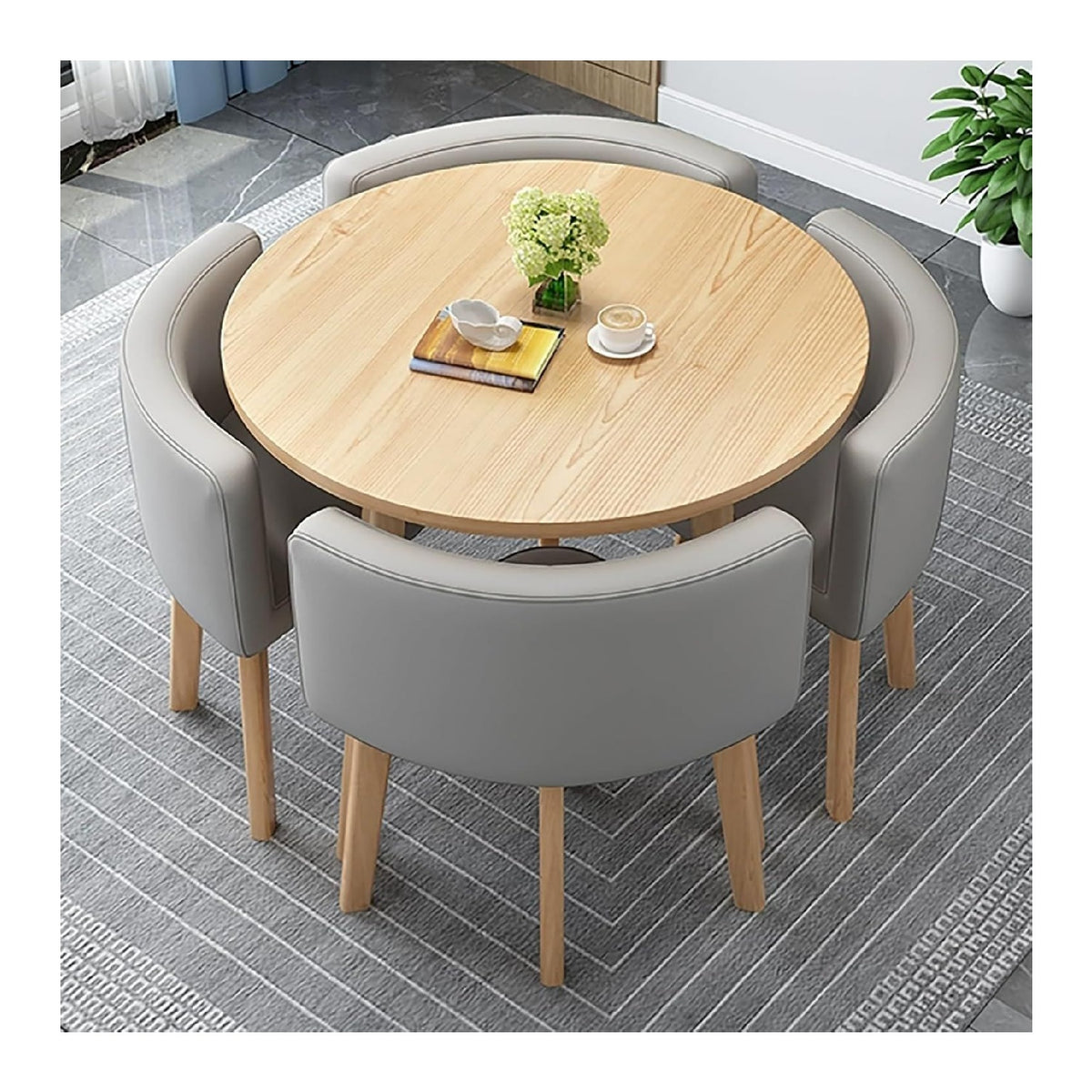 Tisch und Stuhl Set mit ergonomisch und stabile Ausfuehrung in Grau