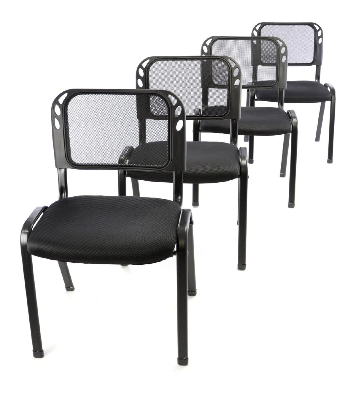Schwarzer Besucherstuhl mit stapelbar fuer flexible Arbeitsbereiche Variante 2