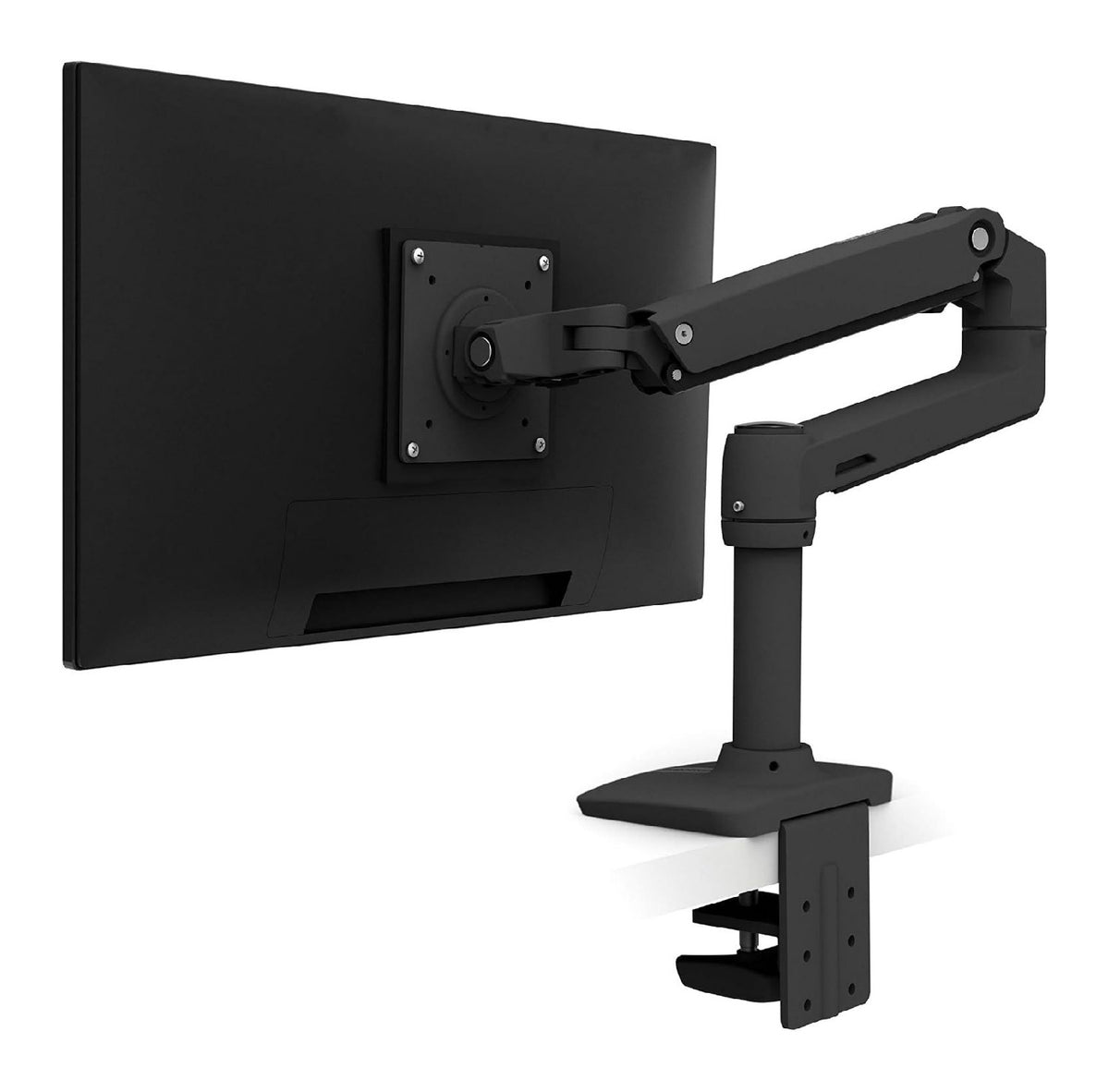 Monitorstaender mit hoehenverstellbar und ergonomisch in Schwarz / Weiss